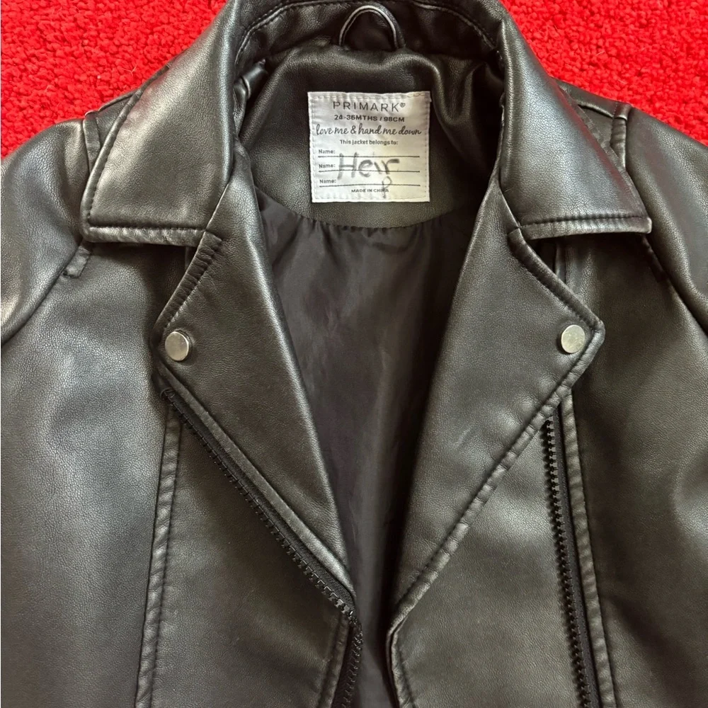 Primark Black Kids Faux Leather Jacket
